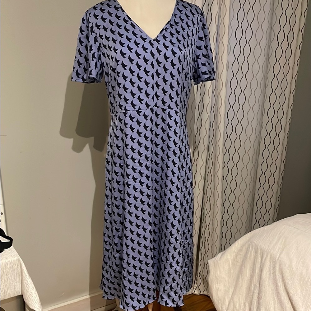Elegant Blue Patterned Dress